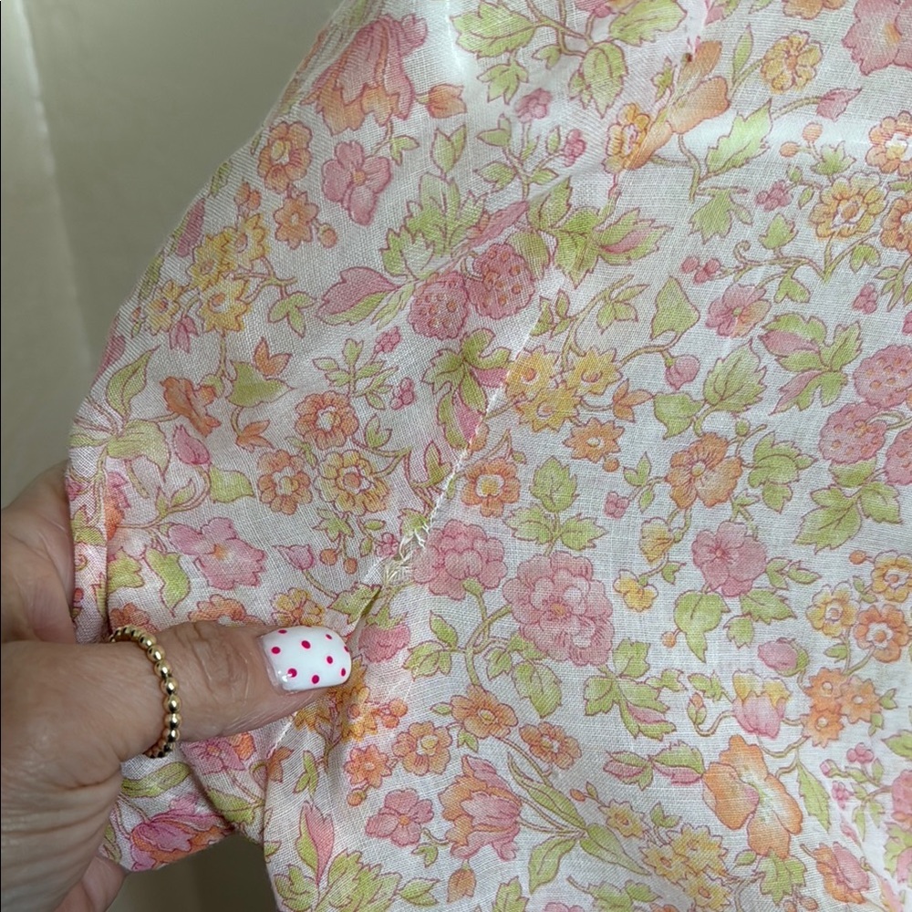 Vintage Floral Short Sleeve Sheer Dress ( homemade ) - Picture 5 of 9